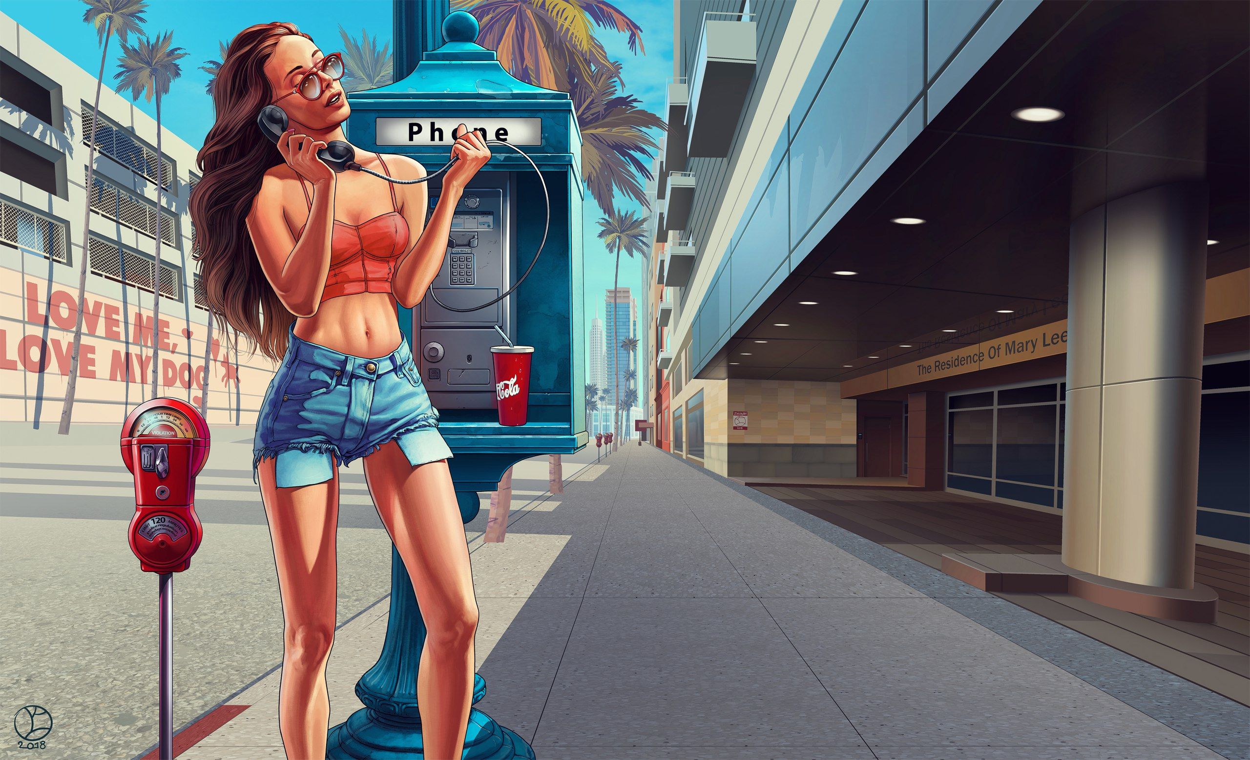 2560x1556, 635 Kb / будка, телефон, шорты, очки