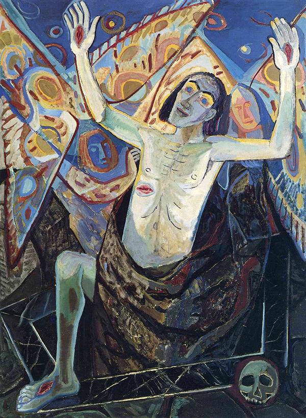 600x819, 475 Kb / Отто Дикс, картина, рисунок, воскресение, Иисус