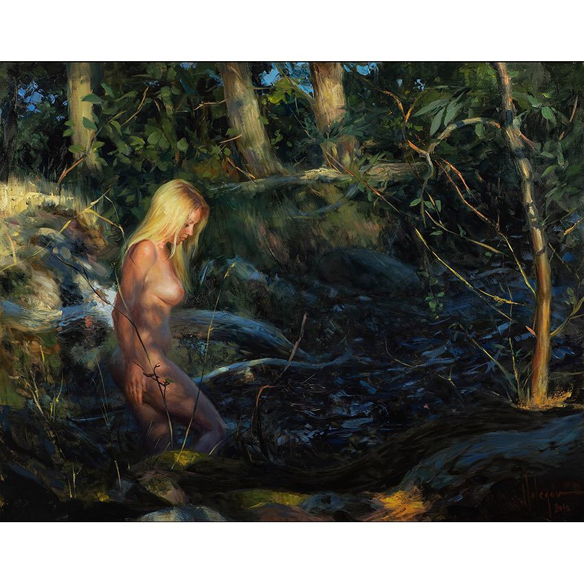 850x850, 126 Kb / Картина, лес, блондинка, artvolegov