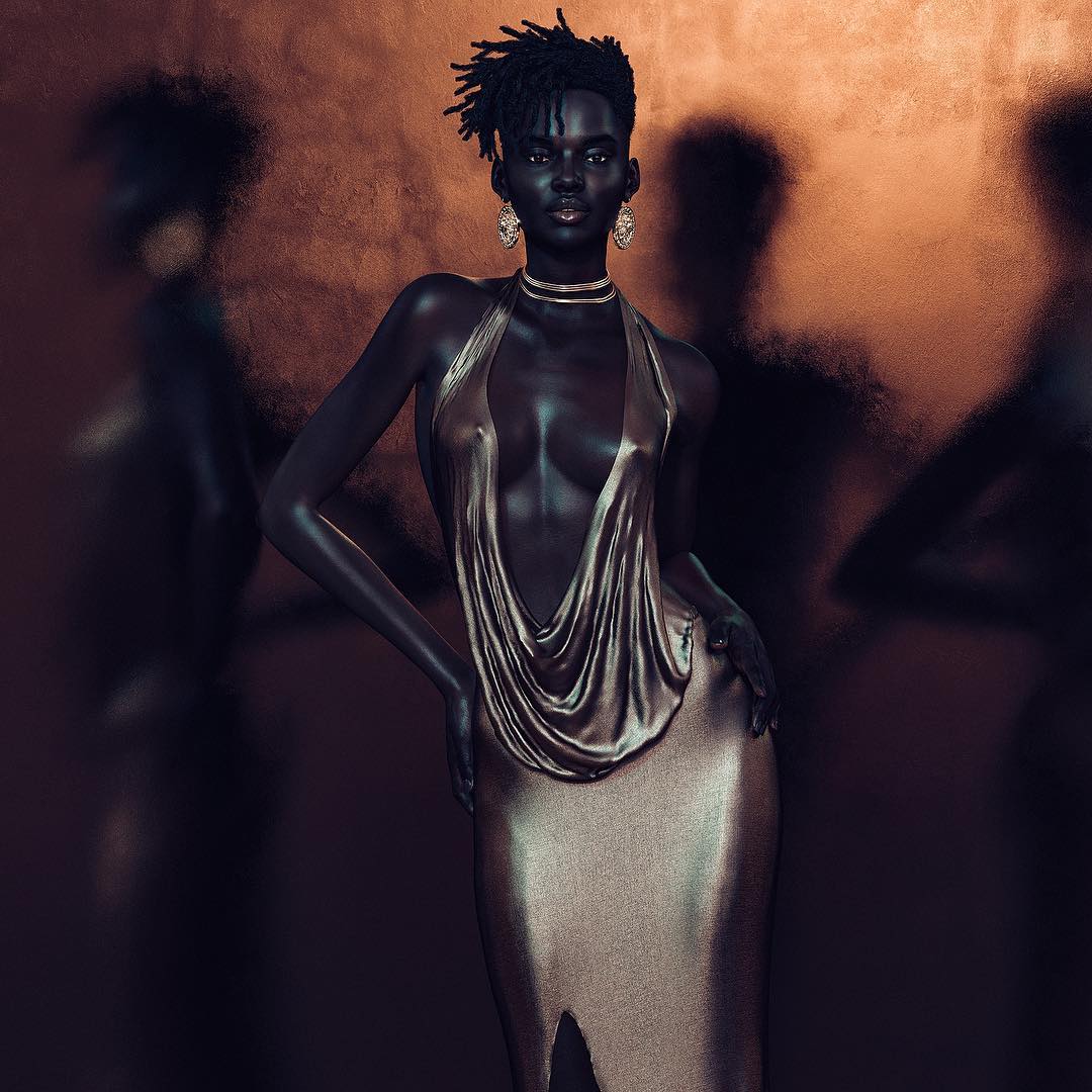 1080x1080, 124 Kb / негритянка, рендер, декольте