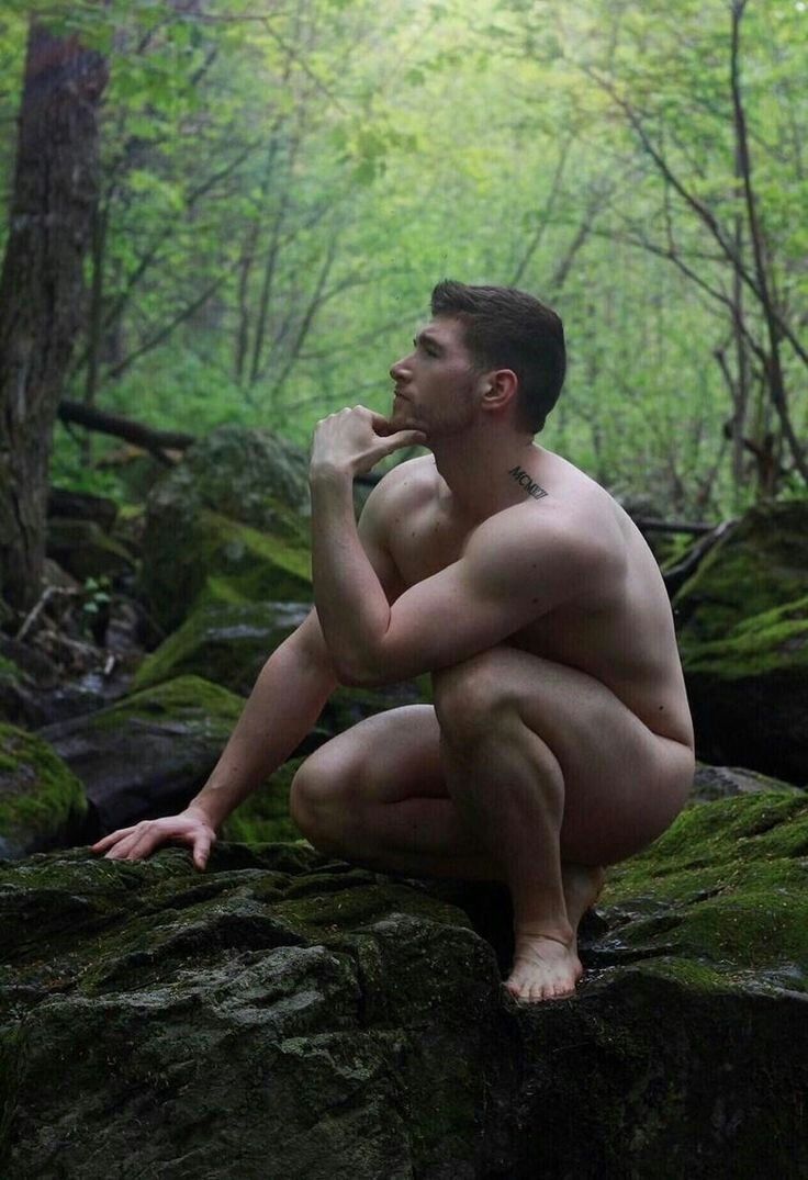 736x1075, 109 Kb / мужчина, лес, мох, тату