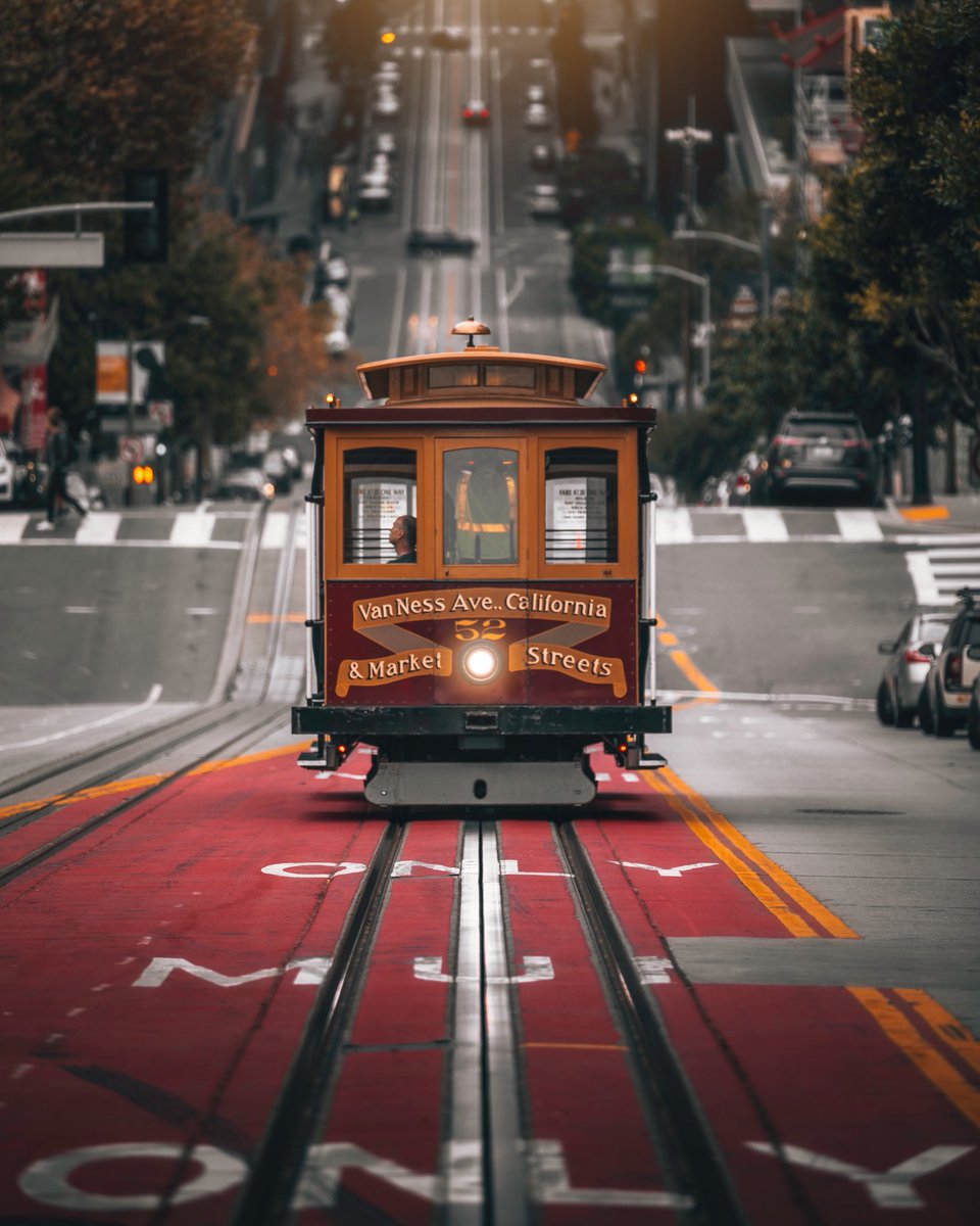 960x1200, 151 Kb / трамвай, Сан-Франциско, холмы, Калифорния, США, канатный трамвай