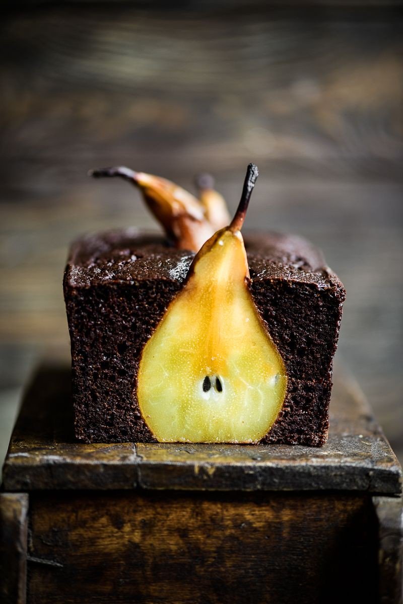 800x1200, 123 Kb / груша, кекс, выпечка, бисквит, шоколад, еда