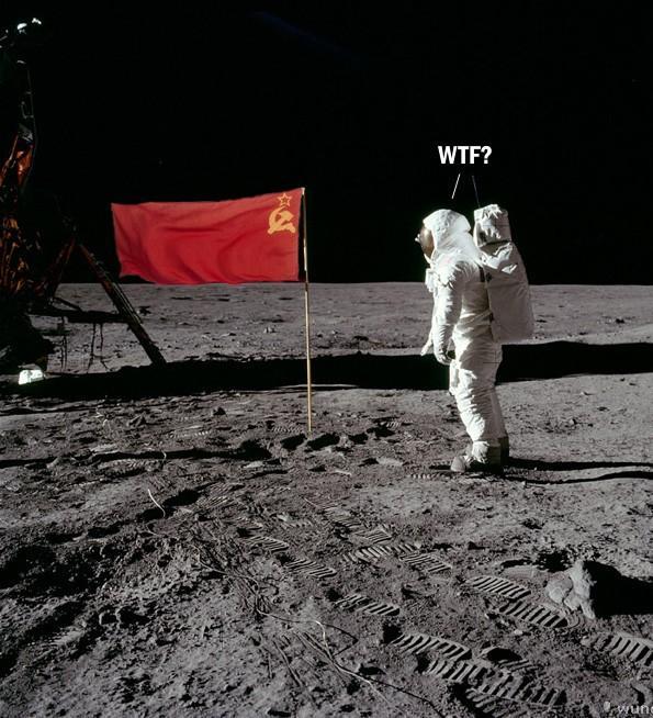 595x654, 76 Kb / космонавт, луна, СССР