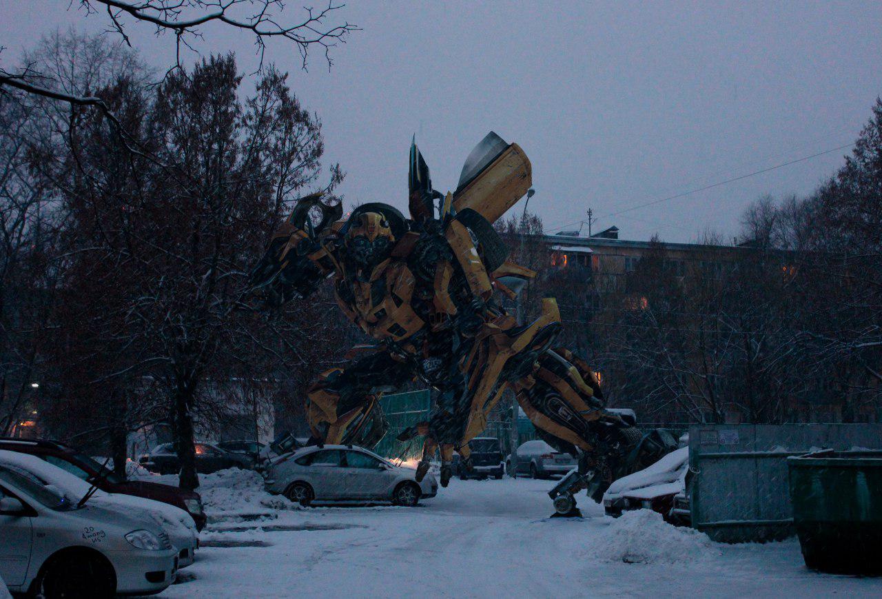 1280x869, 187 Kb / трансформер, бамблби, фотошоп, снег