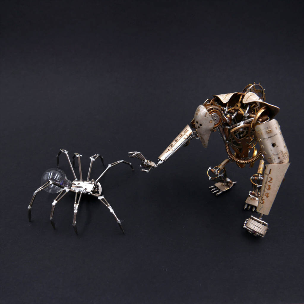 1024x1024, 64 Kb / паук, робот, часы, AMechanicalMind