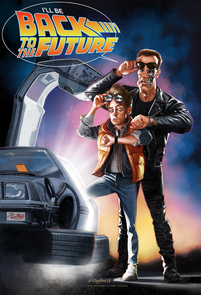 677x990, 572 Kb / Назад в Будущее, Терминатор, машина, Марти Макфлай, Loopydave