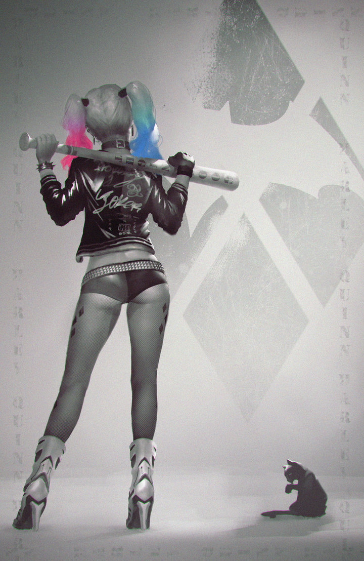 720x1108, 177 Kb / бита, кот, хвостики, харли куин, отряд самоубийц