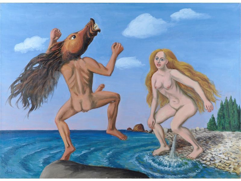 800x600, 73 Kb / девка, зверь, хуй, ссыт, lembit sarapuu, рождение балтийского моря, рисунок