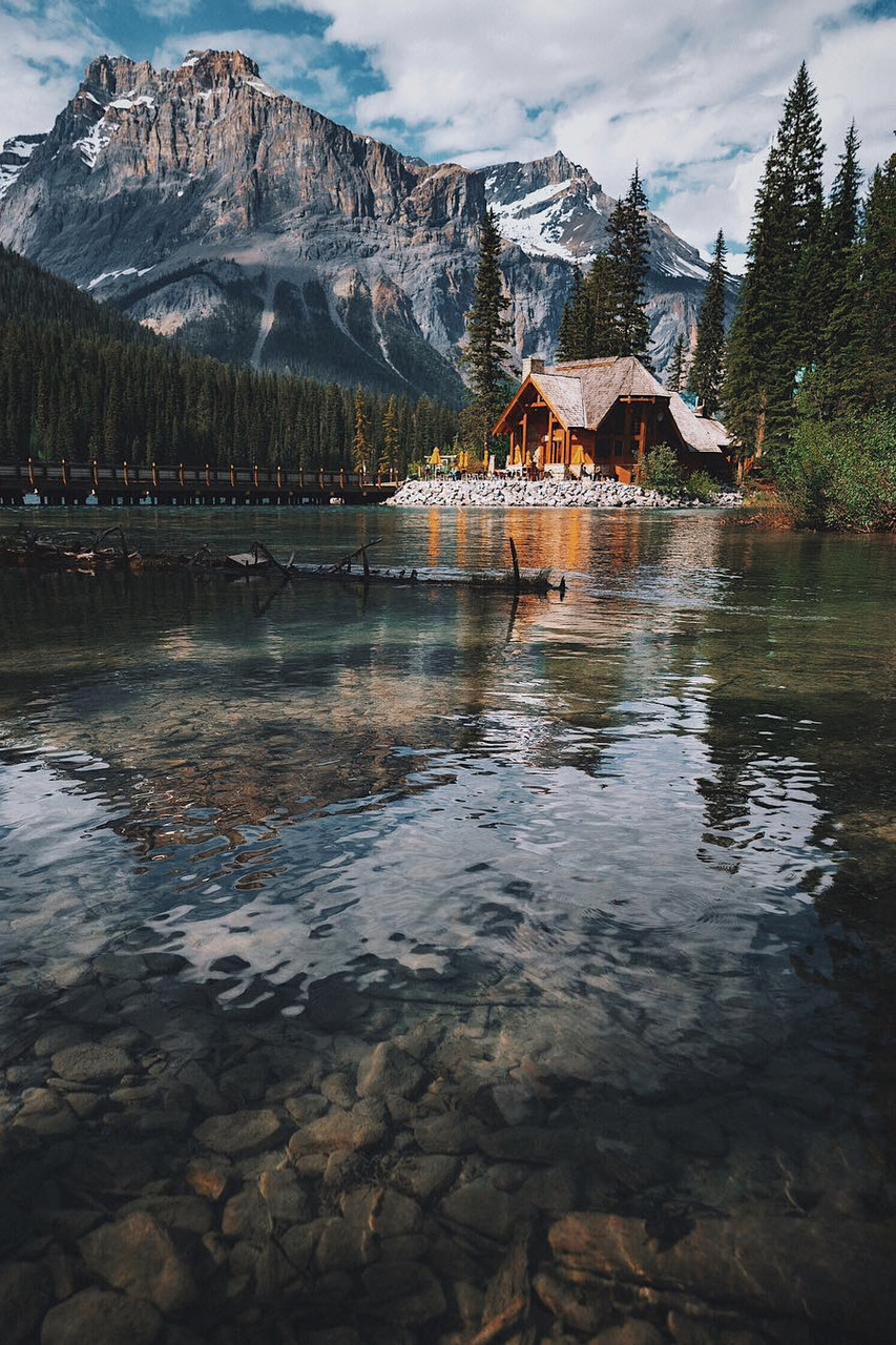 853x1280, 432 Kb / воды, дом, лес, деревья, мост, горы