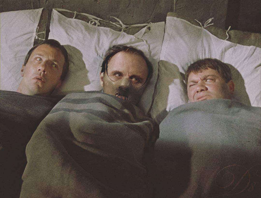 1080x819, 71 Kb / Джентльмены удачи, Крамаров, Леонов, одеяло, каннибал, Лектор, Хопкинс