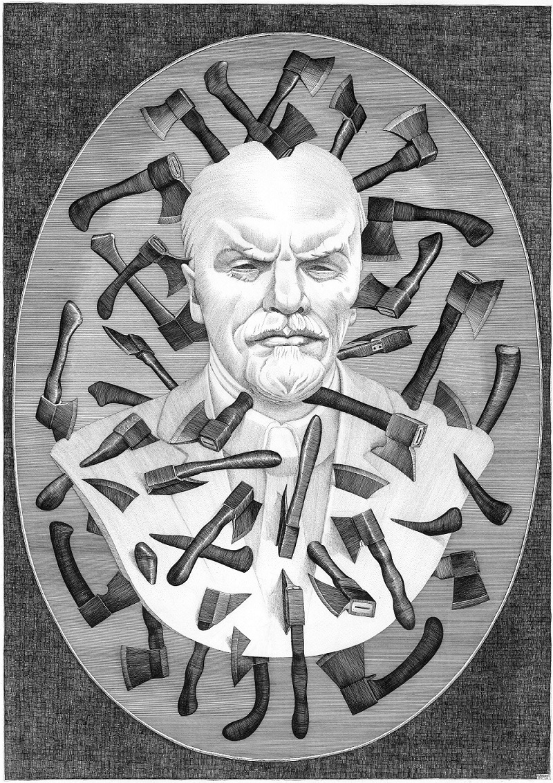 800x1132, 561 Kb / ленин, топоры, рисунок, ч/б, Ребус №16, Иван Языков