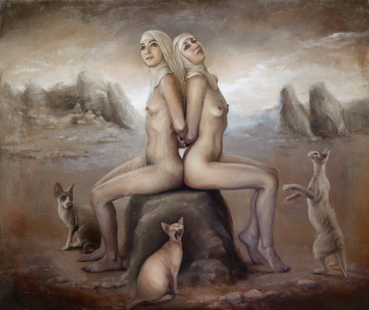 1181x994, 622 Kb / девки, кошки, камень, мученицы, рисунок, Martyrs, Shaun Berke