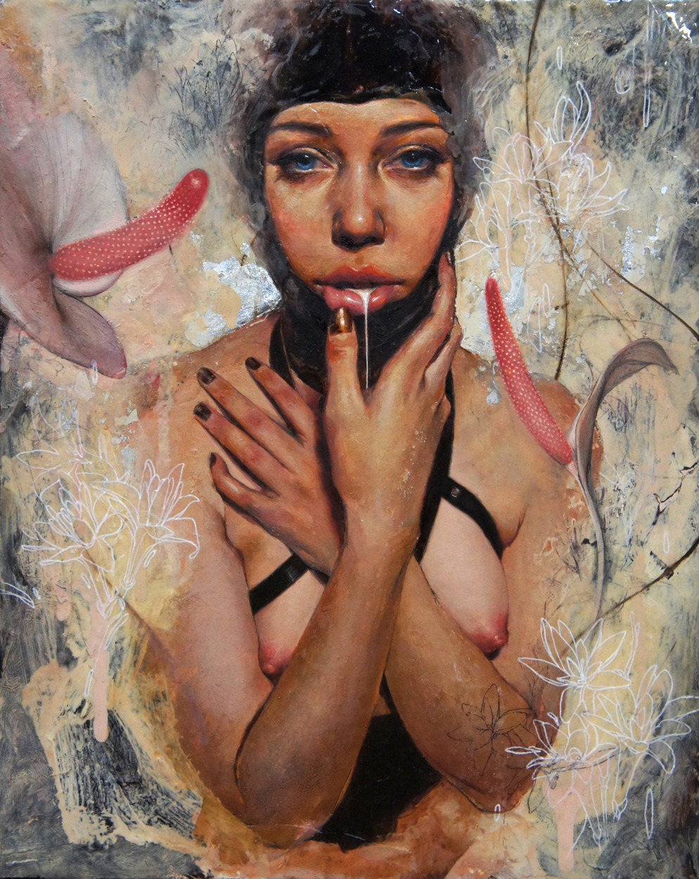 994x1250, 466 Kb / девка, цветы, пестик, потёк, рисунок, Soey Milk