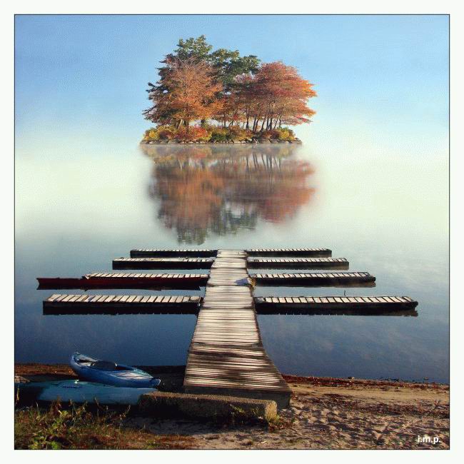 650x650, 72 Kb / озеро, остров, лодка