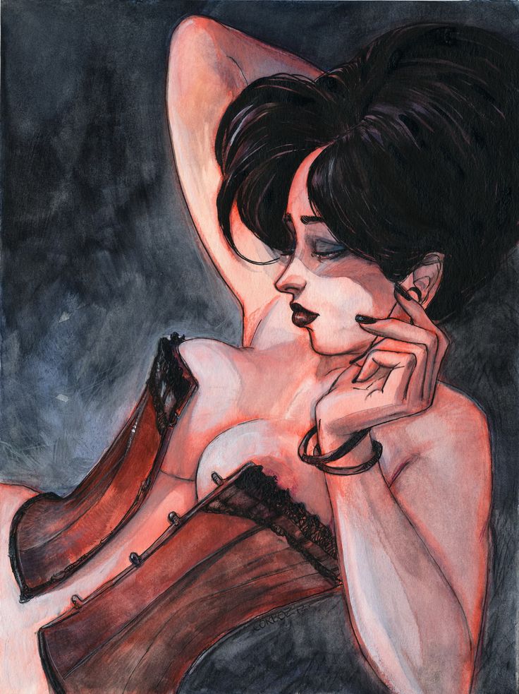 736x983, 129 Kb / брюнетка, браслеты, корсет