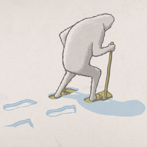 500x500, 135 Kb / йети, снежный человек, следы, снегоступы