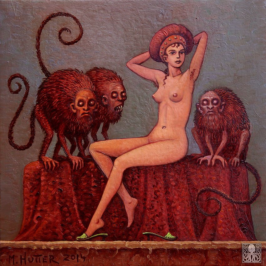 850x850, 229 Kb / девка, тапки, звери, рисунок