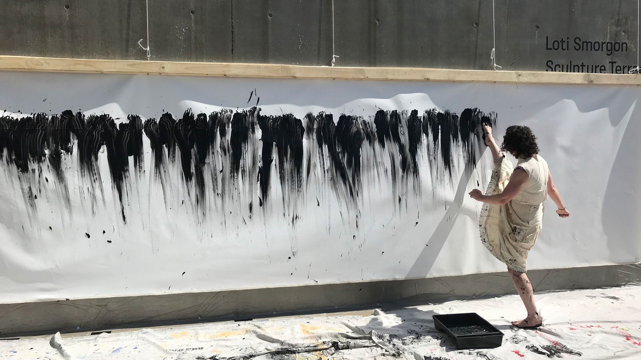 1280x720, 163 Kb / художник, абстрактный экспрессионизм, лучизм, полотно, следы