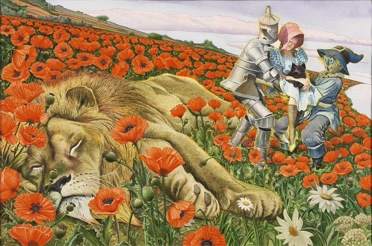 1200x793, 512 Kb / лев, маки, дровосек, страшила, пугало, тотошка, элли