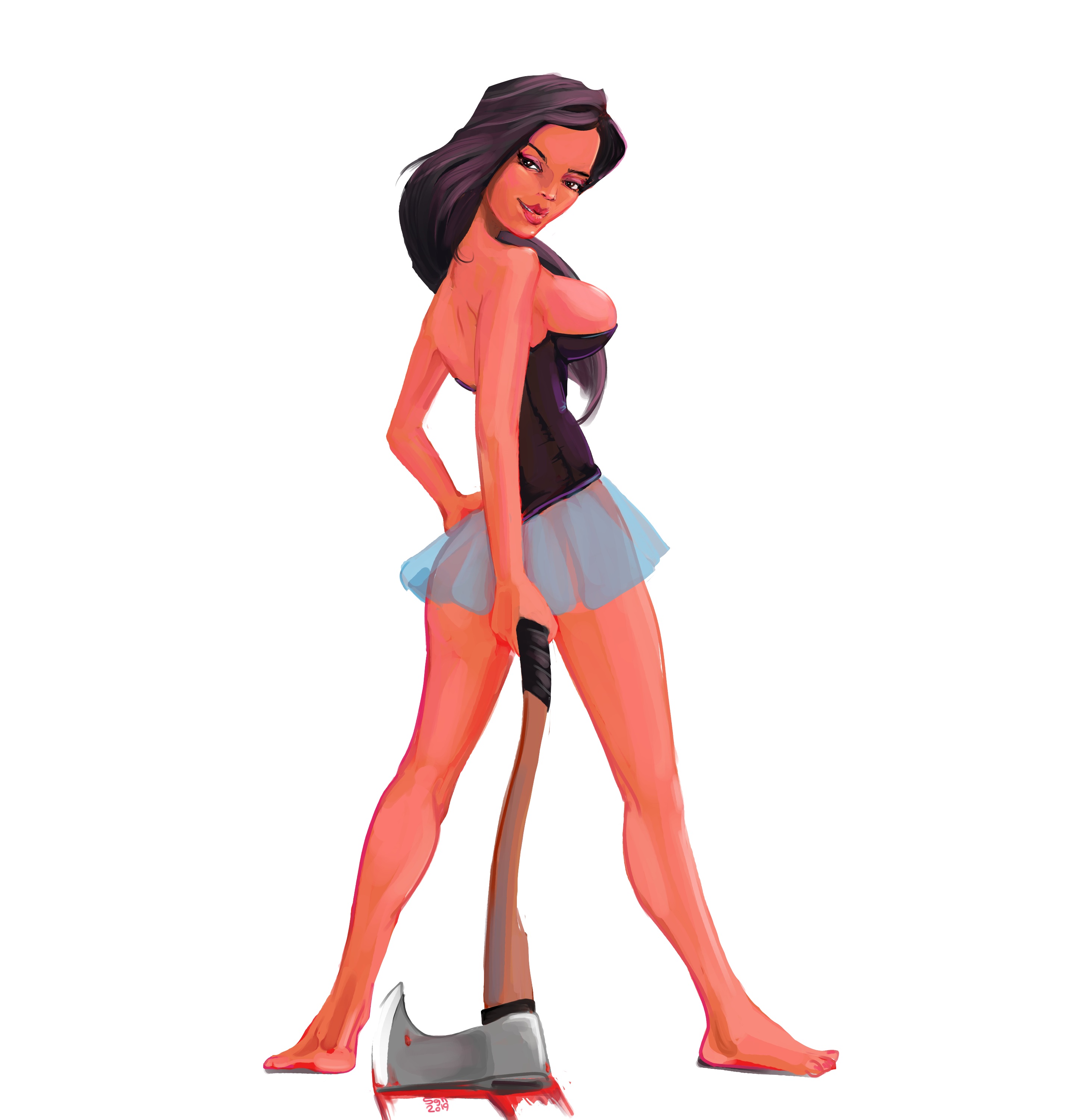 2868x3000, 345 Kb / топор, кровь, sgn, shaggy nik