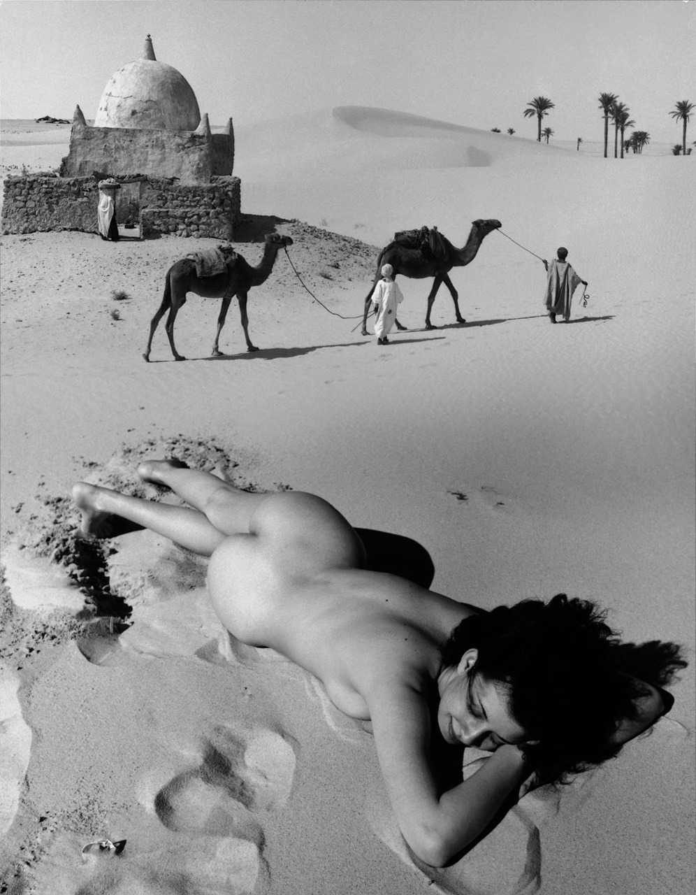 996x1280, 335 Kb / девка, песок, верблюды, загорает, ч/б