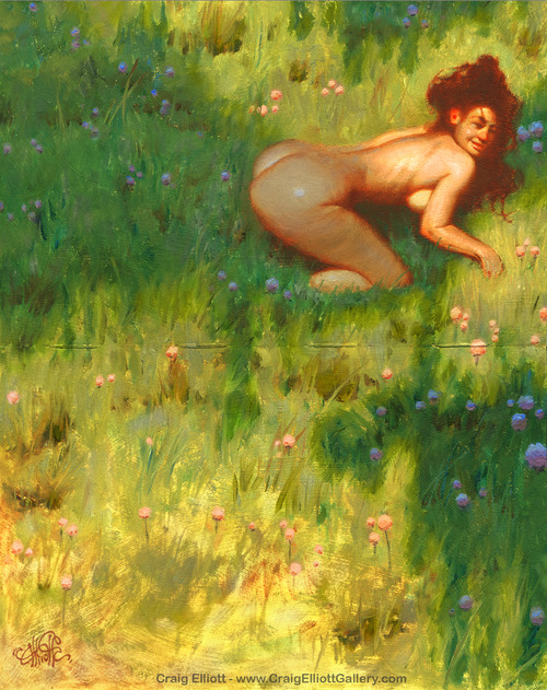 500x631, 166 Kb / баба, рыжая, луг, трава, рисунок