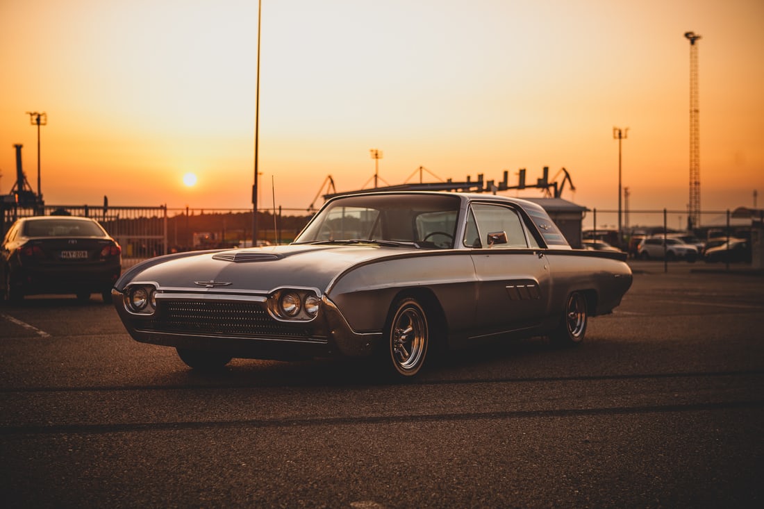 1100x733, 98 Kb / автомобиль, закат, вечер, форд