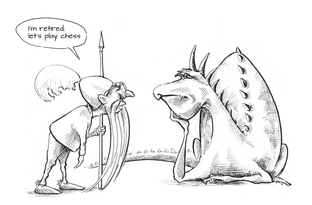 1024x674, 87 Kb / дракон, сражение, шахматы, рыцарь,  joannapasek