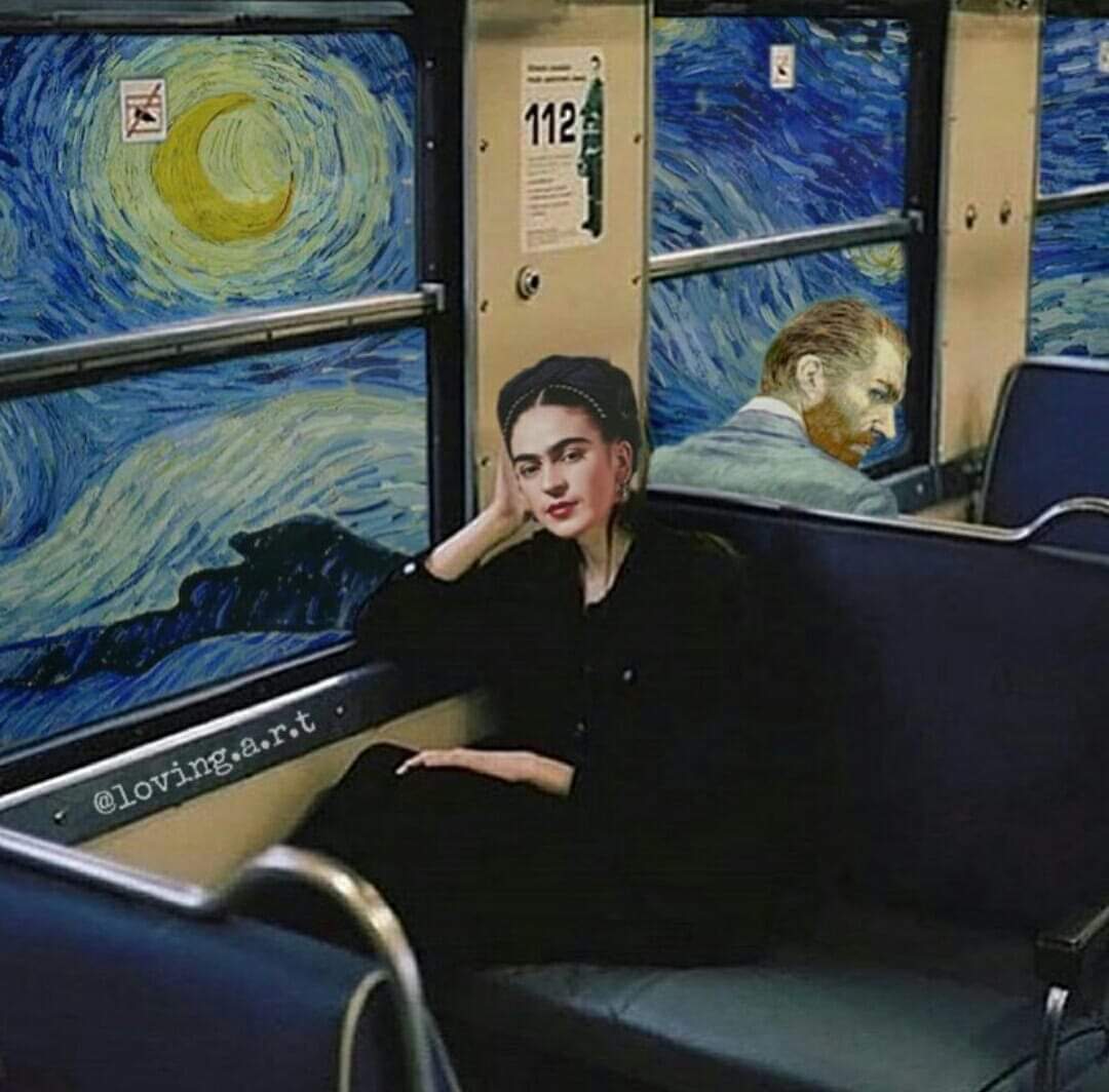 1080x1064, 90 Kb / Электричка, ван гог, картина, Фрида, Кало