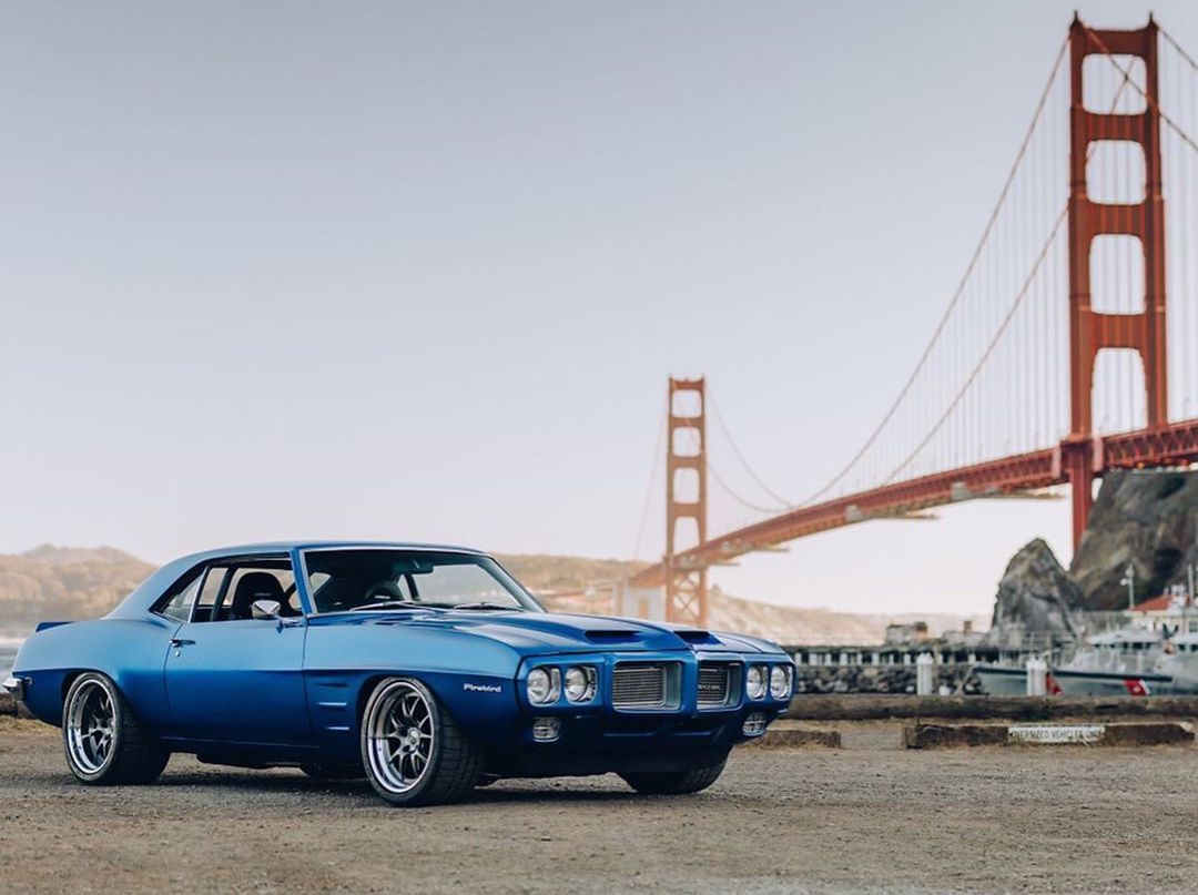 1080x807, 91 Kb / автомобиль, классика, ретро, мост, понтиак, Золотые Ворота