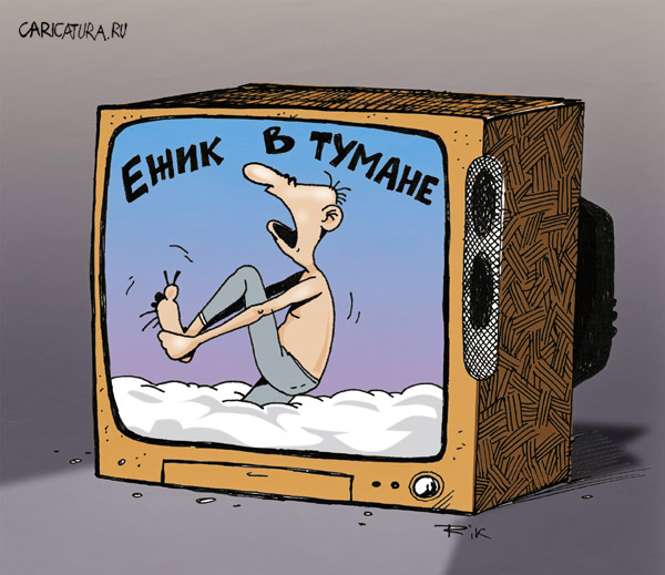 600x519, 88 Kb / ёжик, туман, телевизор