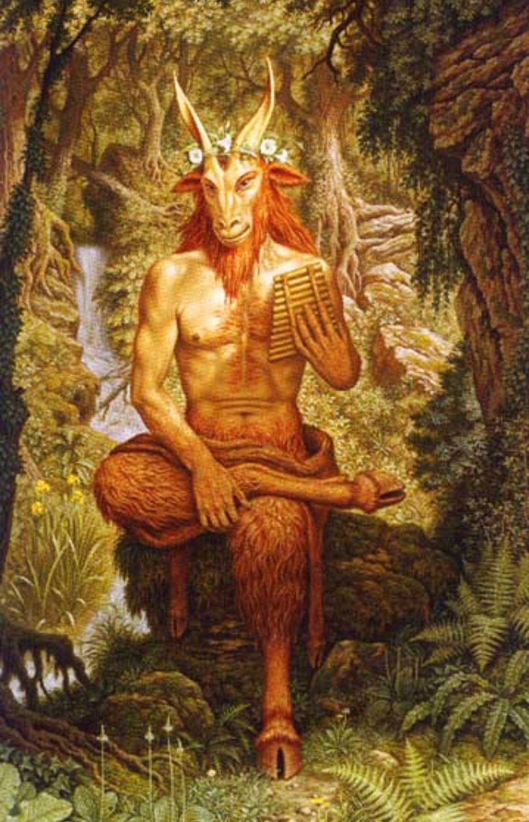 773x1200, 184 Kb / бог, Пан, флейта, лес, картина