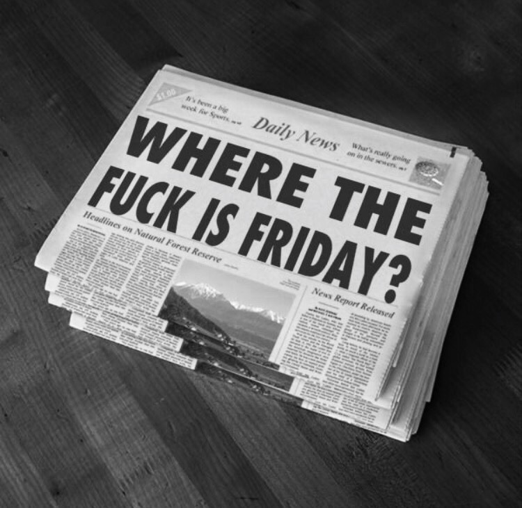 750x731, 113 Kb / газета, заголовок, пятница, где?, ч/б