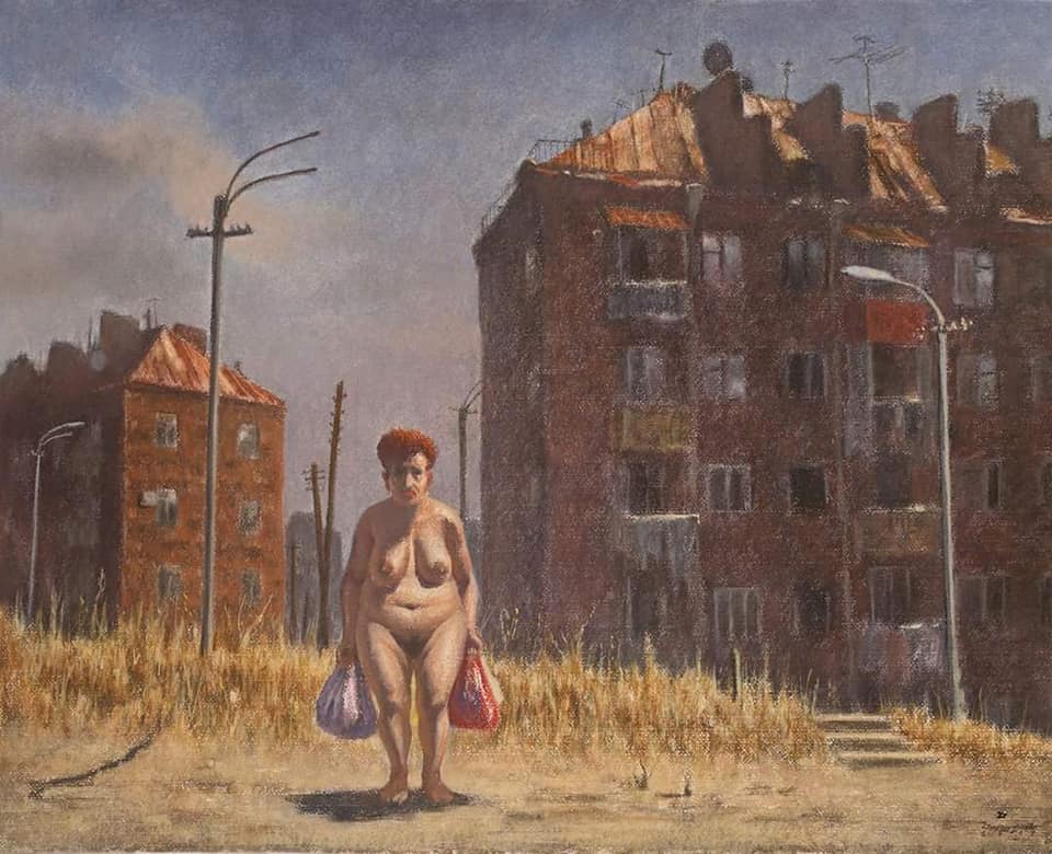 960x780, 88 Kb / фонарь, дом, тётушка, картина