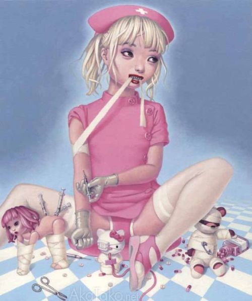 500x598, 39 Kb / девка, рисунок, шприц, игрушки, упрлс