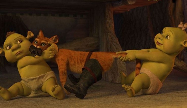 740x428, 53 Kb / шрек, дети, кот