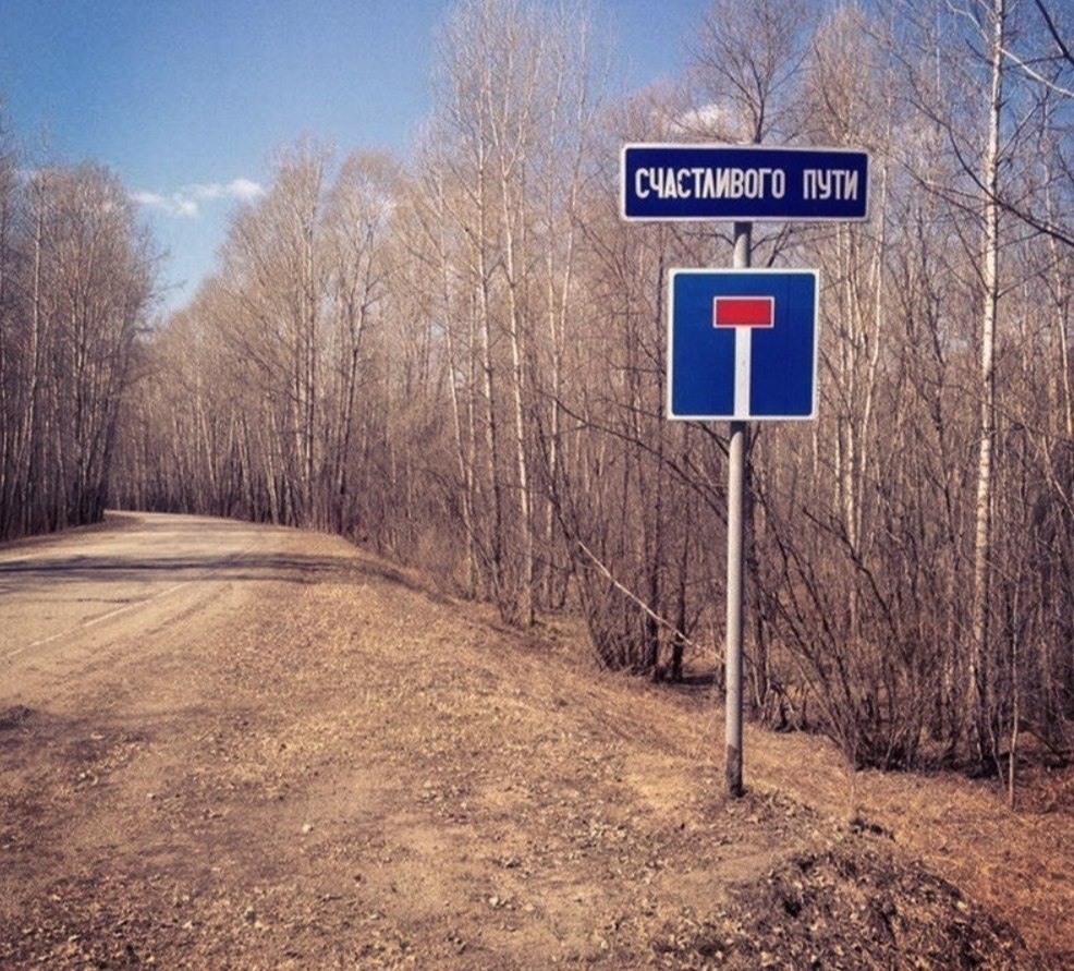 986x891, 256 Kb / знак, тупик, счастливого, пути, дорога, лес
