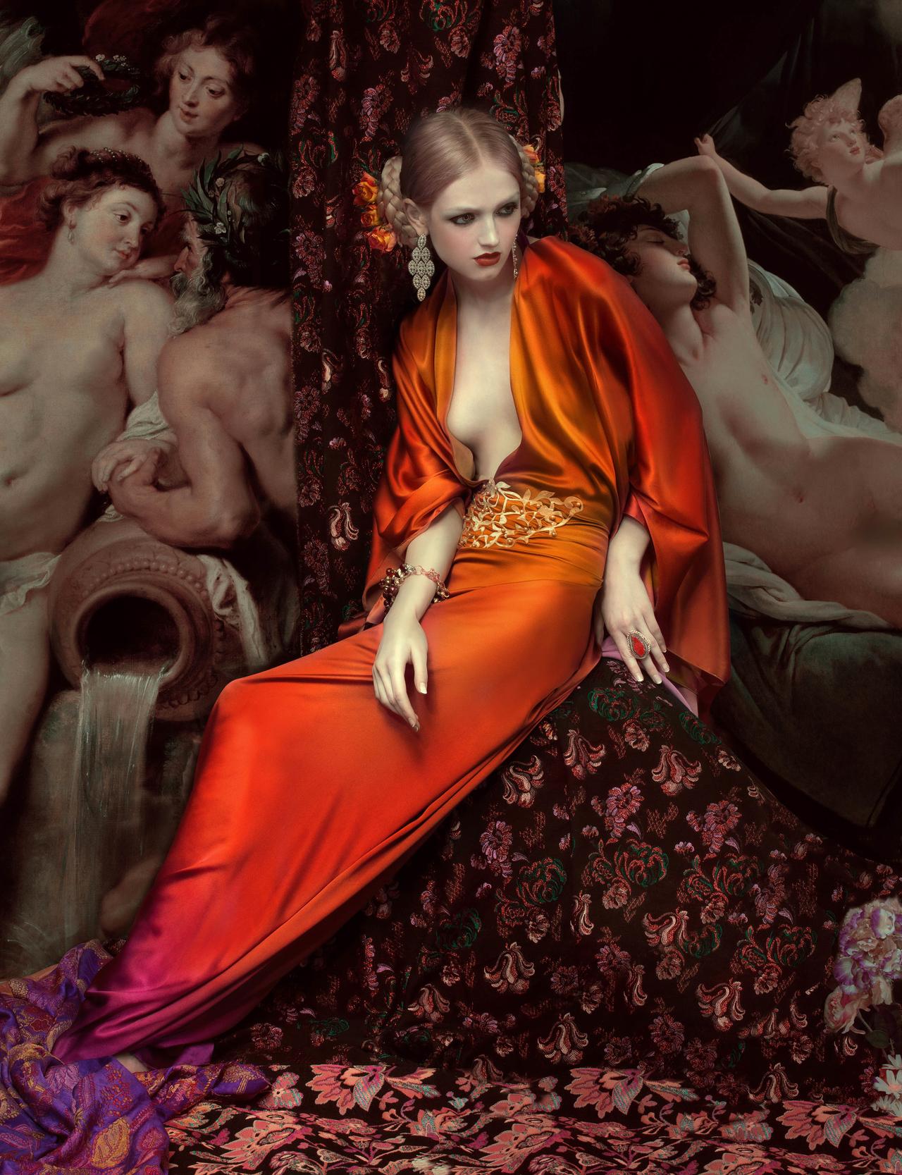 1280x1667, 285 Kb / сиськи, платье, красное, картина