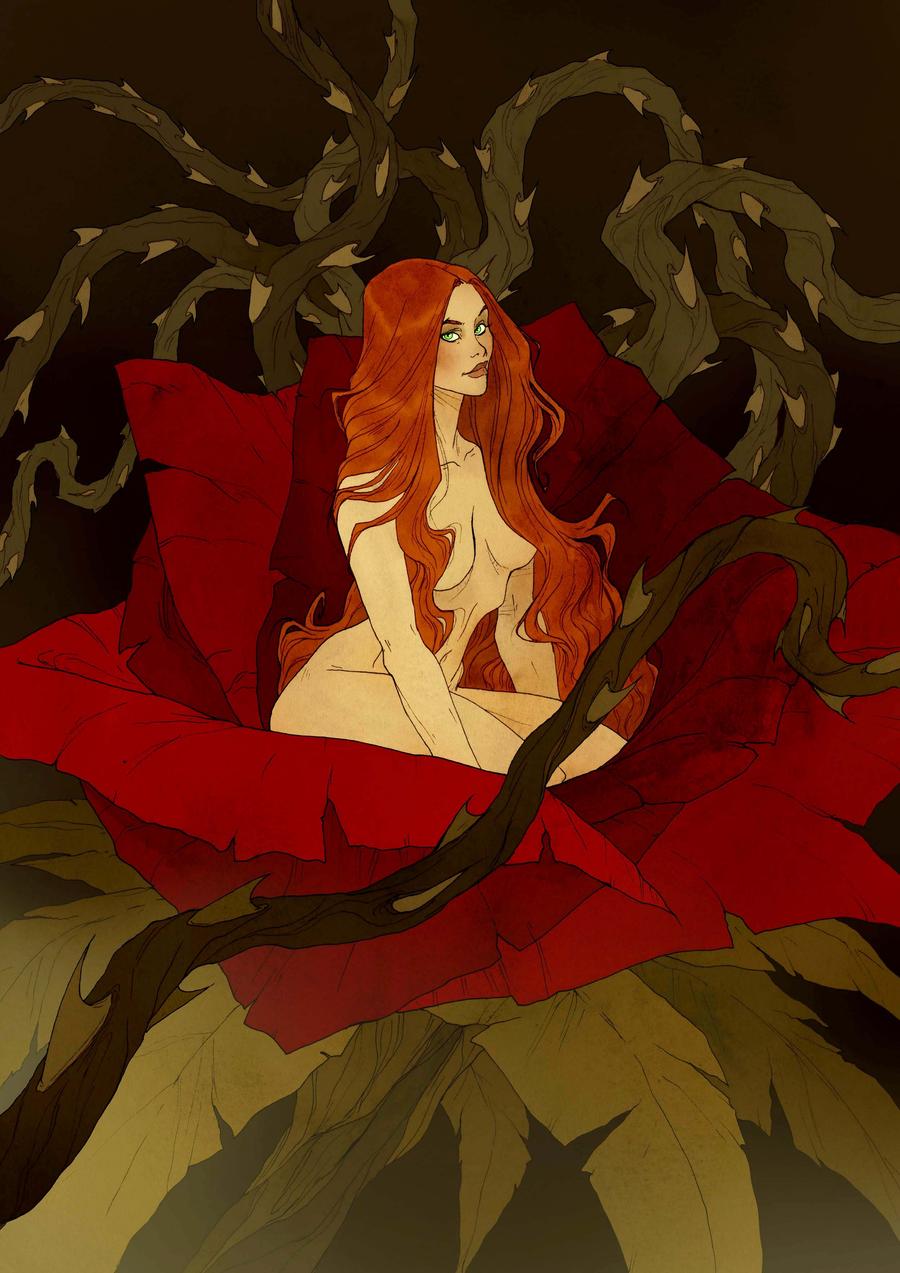 900x1273, 112 Kb / роза, шипы, рыжая, цветок,  AbigailLarson, дюймовочка