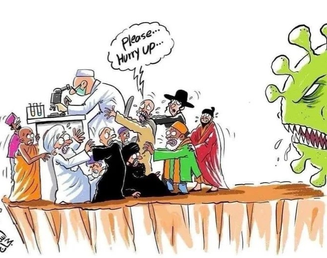 664x524, 130 Kb / учёный, религия, коронавирус