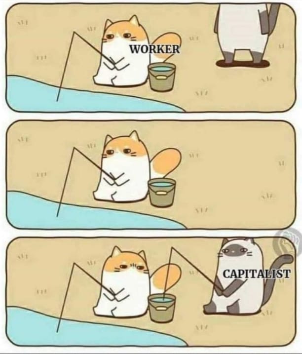 612x719, 46 Kb / котики, река, рыбалка, рыбак, рабочий, капиталист, капитализм, удочка, ведро