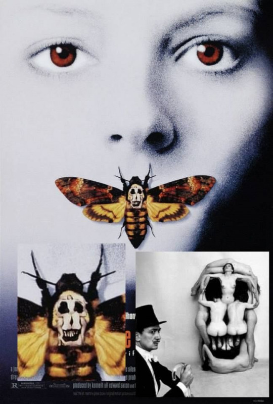 540x800, 98 Kb / постер, фильм, молчание ягнят, Джоди Фостер, череп, бабочка, куколка, Сальвадор Дали