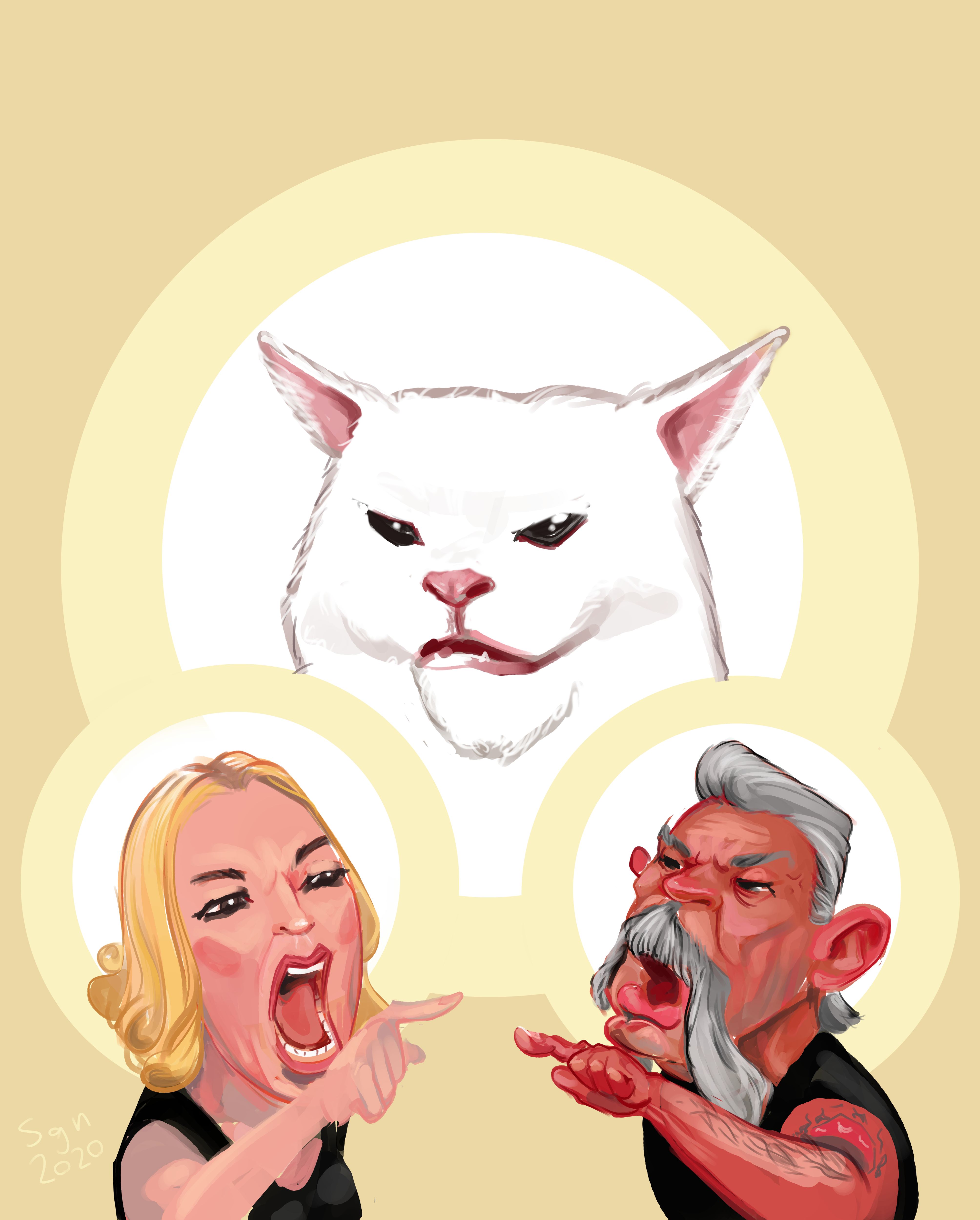 4016x5000, 620 Kb / Мем,  домохозяйки Беверли-Хиллз, Paul Teutul, белый кот, sgn, shaggy_nik