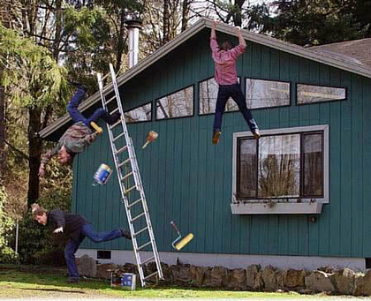 420x341, 80 Kb / дом, лестница, полет