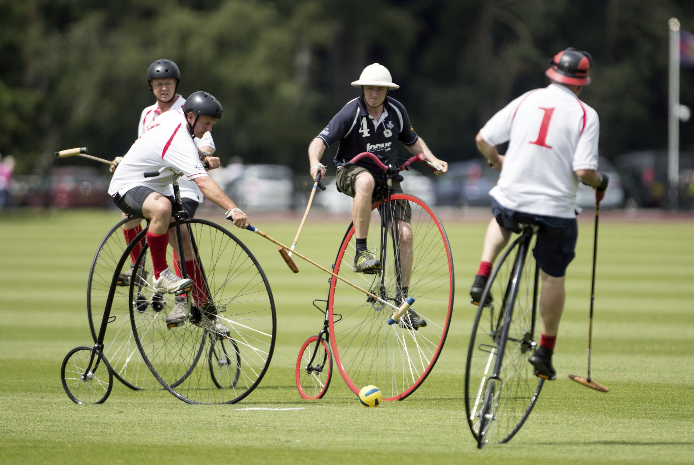 2281x1529, 612 Kb / поло, велосипеды, игра, мяч