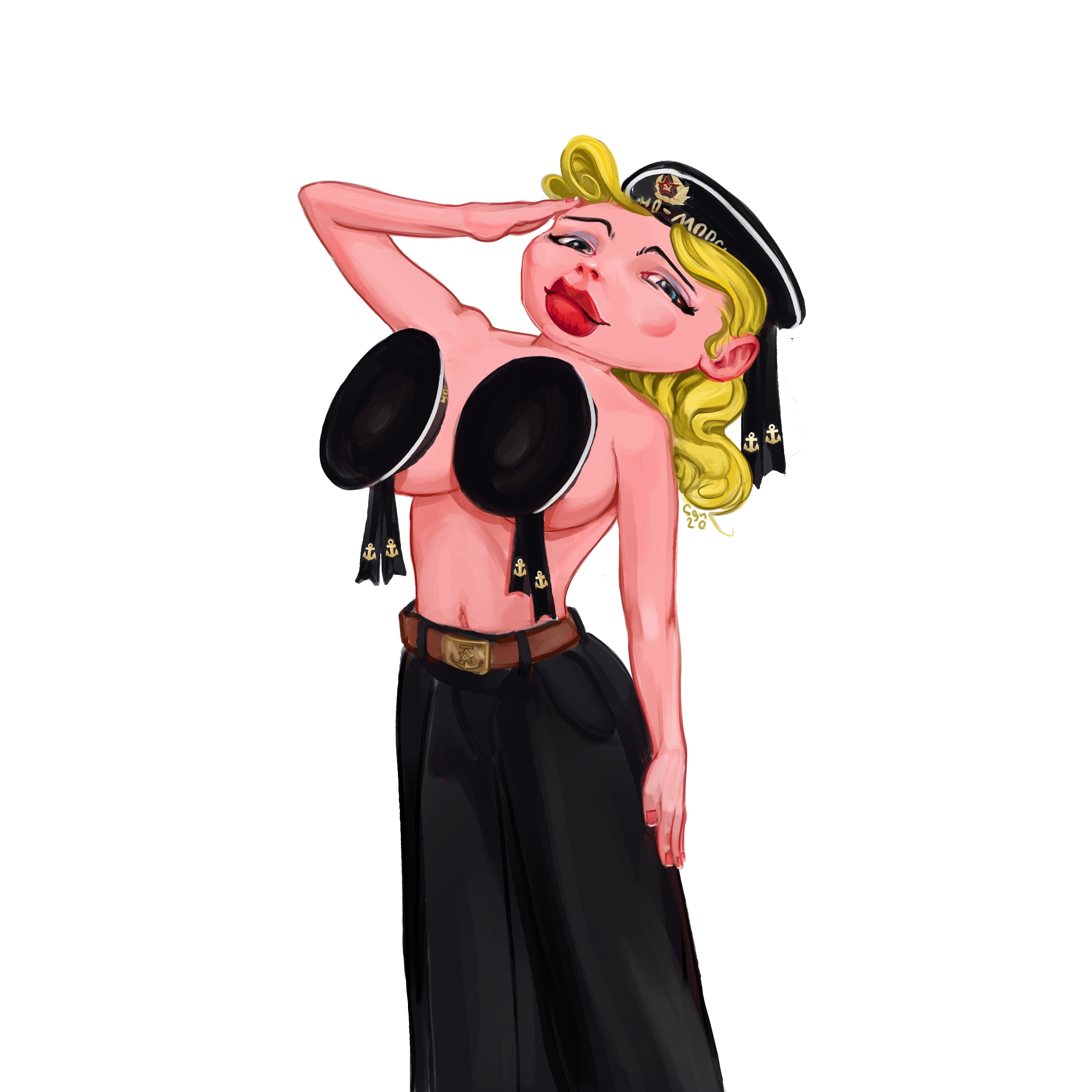 2160x2160, 316 Kb / бескозырка, штаны, блондинка, Черноморский флот, shaggy_nik, sgn