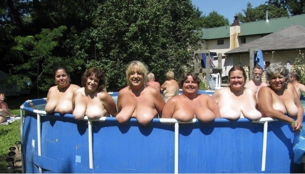 1000x570, 137 Kb / бабы, каркасный, бассейн, веселье