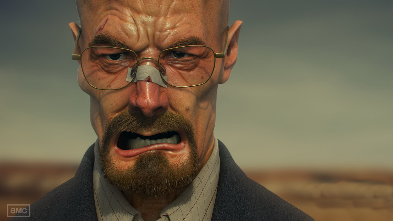 1500x844, 208 Kb / Уолтер Уайт, во все тяжкие, очки, пластырь