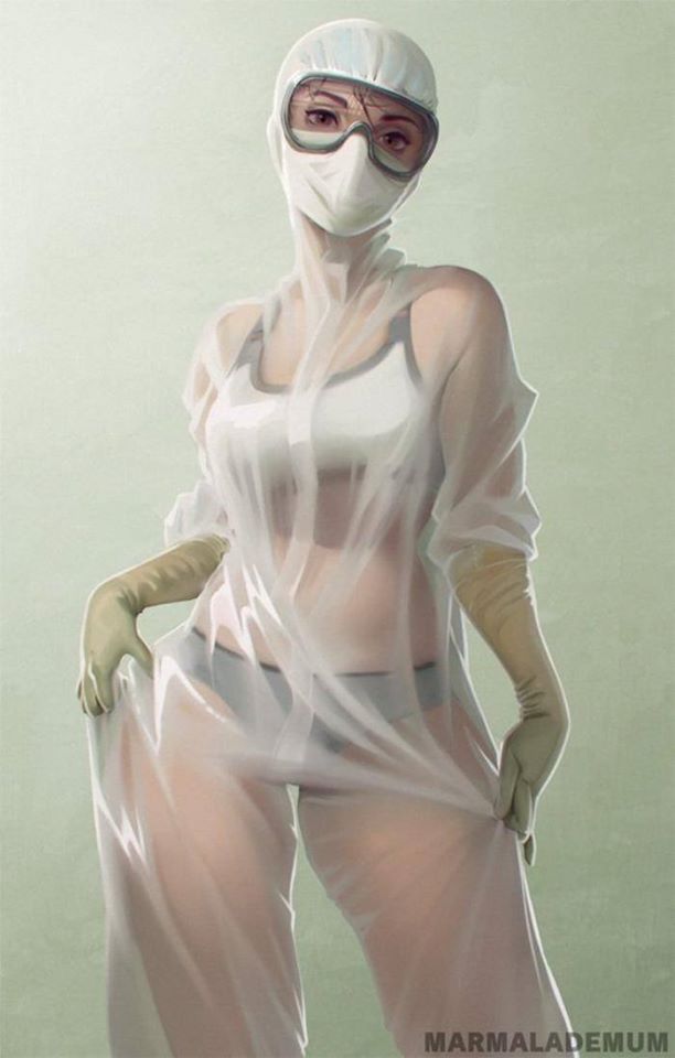 612x960, 47 Kb / Девушка, костюм, очки, медсестра